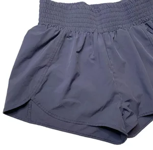 Women’s 𝅺gray- blue smocked high waisted athletic shorts thumbnail 2