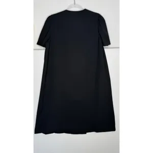1990s Jeanette Maternities Black Minimalist Swing Dress Medium to Large thumbnail 14