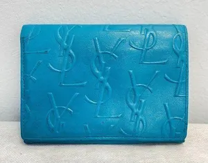 Yves Saint Laurent YSL Vintage Turquoise Compact Bifold Wallet - Preowned thumbnail 1