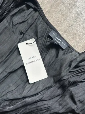 Current Air Black Long Sleeve V-Neck Maxi Dress with Tie Front thumbnail 3