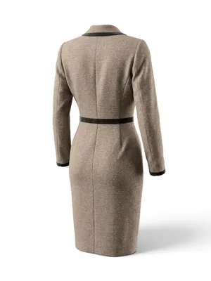 Liz Claiborne Dresses Atelier textured tweed wrap-style coat dress Brown 4 thumbnail 4