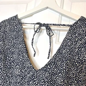ROXY Blind‎ Dreams Dress Long Sleeve V Neck Floral Mini Flared Sleeve Small thumbnail 5