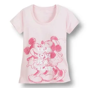 Disney 2XL Pink‎ Mickey Minnie Graphic Tee Cotton True Love Top Barbiecore Retro thumbnail 1