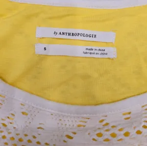 Anthropologie Cosette Top Size S Yellow White thumbnail 7