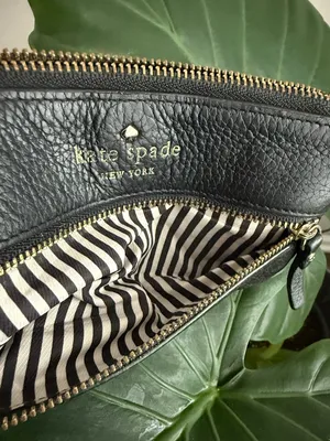 kate spade black pebbled leather wristlet clutch thumbnail 7