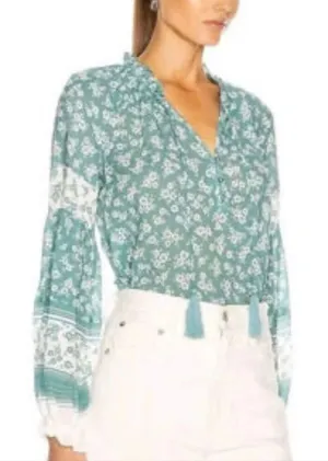 Veronica Beard Kalina silk floral boho blouse size 4 thumbnail 1