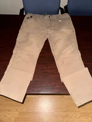 Ariat Rebar M4 Mens Relaxed Straight Pants in Field Khaki Size 40/34 thumbnail 1