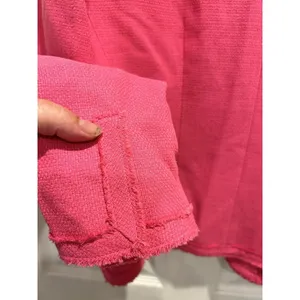 Nygard Collection Pink Silk Blend Frayed Edge Blazer Jacket Size 14 Statement thumbnail 8