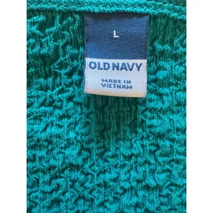Old Navy Womens Teal Blue Popcorn Bubble Crinkle Square Neck Tank Top Large‎ thumbnail 2