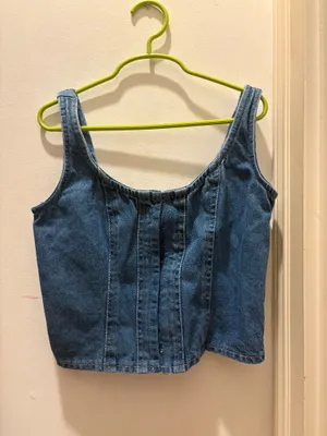 Denim Corset Top Blue thumbnail 2