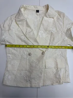 Textured Floral Jacquard Fabric Classic Waist-Cinching Vest Coa size XL thumbnail 8