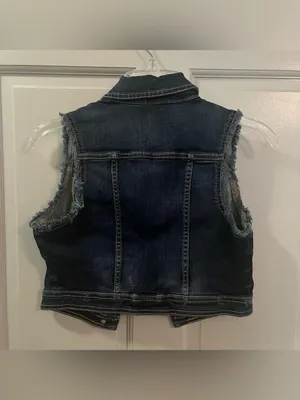 Arizona Jeans Women’s Dark-wash Frayed Denim Vest thumbnail 5