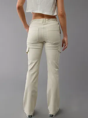 American Eagle AE Stretch Classic Bootcut Cargo Pants Cream Ivory Utility Gorp thumbnail 3