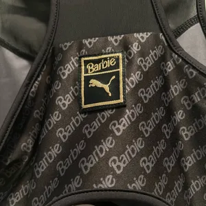 Puma x Barbie Women’s Size XS Crop Top Mesh straps Peekaboo Window Barbie logo thumbnail 5