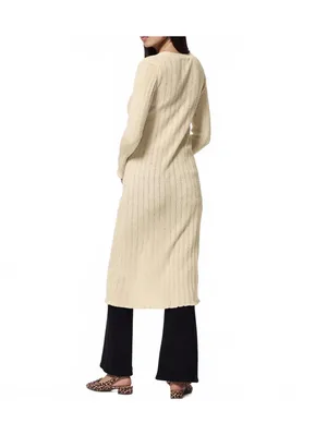 Uniqlo GU Loop Boucle Yarn Semi-Sheer Long Cardigan Beige thumbnail 2