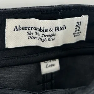 Abercrombie & Fitch Curve‎ Love 90s Straight Ultra High Rise Vegan Leather Pants thumbnail 4