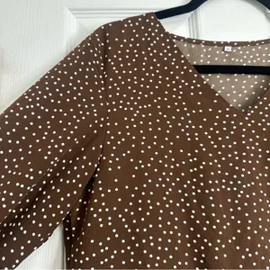 Timeless Brown Polka Dot Dress, Size Medium thumbnail 4