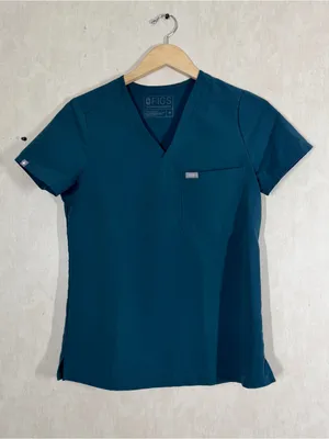 Figs Set 2 Pieces Catarina Scrub Top XS & Zamora Jogger Pants XSP Caribbean Blue thumbnail 7