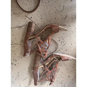 Sam Edelman Yvette Strappy Leather Suede Sandals Stacked Heel Sz 9.5 Boho Tribal thumbnail 8