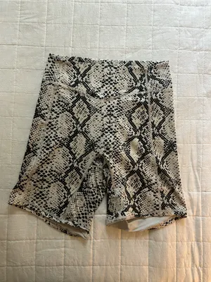 Balance Athletica White and Black Snake Print High-Waist Bike Shorts thumbnail 2