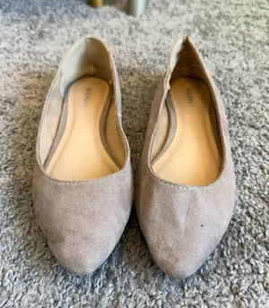 Old Navy Taupe Suede-Look Pointed Toe Flats thumbnail 2