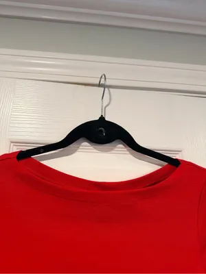 NWOT LRL Lauren Ralph Lauren Size S Red Boat Neck Cuffed Sleeve Top Cotton thumbnail 4