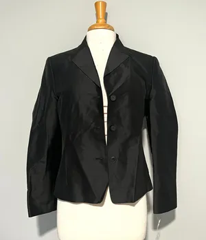 Talbots NEW NWT Black Pure Silk Vintage Blazer Jacket thumbnail 5