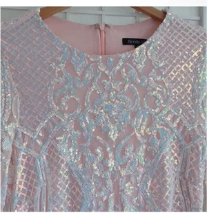 Blondie Nites Sequined Dress With Feather thumbnail 2