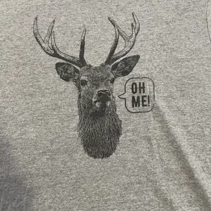 Gray Deer Graphic Tee Shirt that says Oh Me Size L thumbnail 2