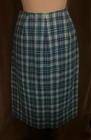 Vintage wool plaid pencil skirt thumbnail 5