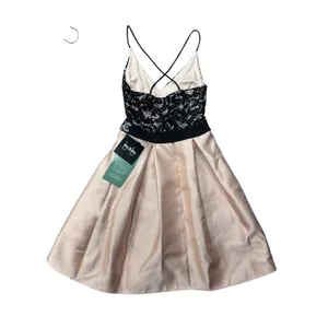 By & By Blush Size 1 Pink Black Sequin Lace Homecoming‎ Dress Pockets Size 1 thumbnail 2