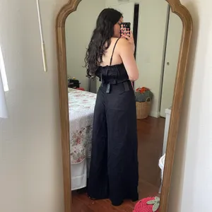 NWT Lulu’s Postcards From Me Black Ruffled Two-Piece Jumpsuit Set thumbnail 7