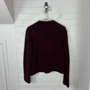 Cut Loose Red Black Ribbed Knit Button Front Lightweight Jacket Size S thumbnail 7