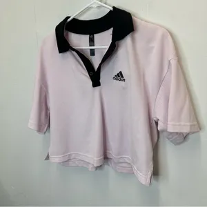 Adidas Cropped Medium Oversized Light Purple Polo Shirt Multi Sport thumbnail 3