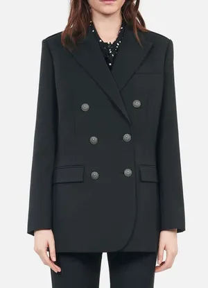 The Kooples Straight wool-blend blazer - Black- Size 36 / US 4 thumbnail 1