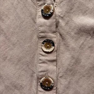 Philosophy Shirt Women's Size L‎ 55% Linen Beige Short Sleeves with ties Boho thumbnail 6