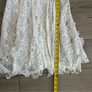 ASOS Off White All Lace Floral Appliqué Cap Sleeve A Line V Back Mini Dress 8 thumbnail 10