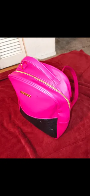 Juicy Couture Hot Pink & Black Faux Leather Backpack Sequence thumbnail 4