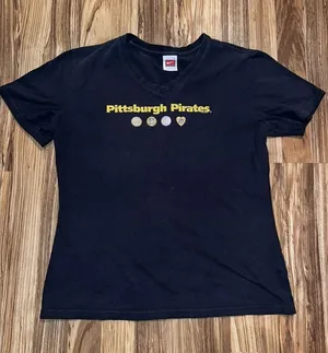 Nike Pittsburgh Pirates MLB Women's T-shirt V Neck Sz‎ L Large VTG Vintage 2008 thumbnail 1