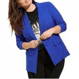 Torrid Royal Blue Double Button Blazer Plus Size 0 (12) thumbnail 1
