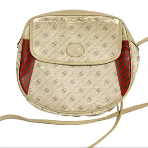 Gucci‎ Vintage Cream Diagonal Stripe Red Trim Mini Shoulder Crossbody Bag thumbnail 1