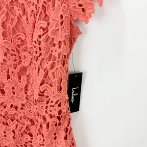 Lulus Paramour Coral Orange Lace Backless Bodycon Dress Party Medium NWT thumbnail 8