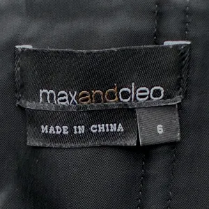 Max and Cleo Pleated‎ Bow Sateen Sheath Cocktail Dress Black Chic Size 6 thumbnail 6