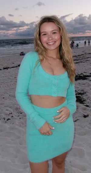 Hello Molly Two piece set | Tiffany Blue | Light Blue | cropped set with skirt thumbnail 1