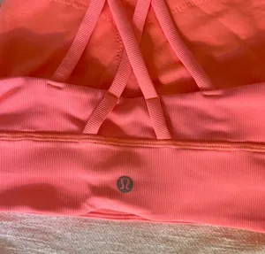 Coral Sunset Ribbed Long Line Energy Bra thumbnail 4