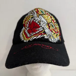 Ed Hardy Embroidered & Rhinestone  Tiger Baseball Cap  thumbnail 1