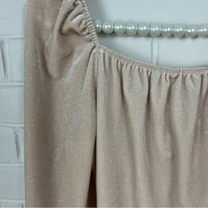 Altar’d State Nude Velvet Shimmer Body-con Long Sleeve Dress Size M thumbnail 7