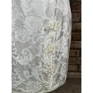 dress bodycon cream satin square neck 1990s thumbnail 2