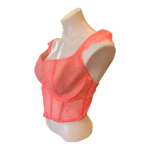 VICTORIA’S SECRET Dream Angels Lace Cap Sleeve Corset Top Neon Nectar Size M DD thumbnail 2