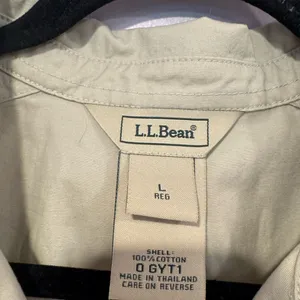 L.L. Bean‎ 100% cotton khaki button lightweight coat Tan Size L thumbnail 2